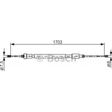 BOSCH 1987482315 - BOSCH  CITROEN трос ручного гальма 1705-880 мм C3 II. DS3