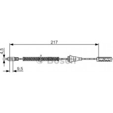 BOSCH 1987482251 - BOSCH  OPEL трос ручного гальма Corsa C 01- бараб.