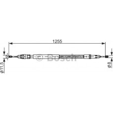 BOSCH 1987482235 - BOSCH CITROEN трос ручного гальма прав.Jumpy.Fiat Scudo.Peugeot 07-  1255mm