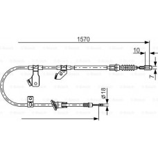 BOSCH 1987482272 - BOSCH MITSUBISHI трос ручного гальма прав. Colt -12. SMART Fortfour -06