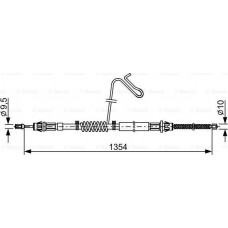 BOSCH 1987482711 - BOSCH FORD трос ручного гальма Transit прав. 07-