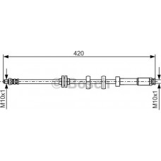 BOSCH 1987476637 - BOSCH  FIAT шланг гальмівний передній Punto 93- правий