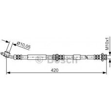 BOSCH 1987476790 - BOSCH  NISSAN шланг гальмівний передн. лів. Primera P11 -01