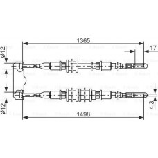 BOSCH 1987477130 - BOSCH OPEL трос ручного гальма задн. Vectra 4x4 90-.Insignia 10-