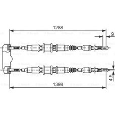 BOSCH 1987477258 - BOSCH OPEL трос ручного гальма задній Astra 92-