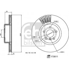 Febi Bilstein 173011 - FEBI BMW диск гальмівний передній G30