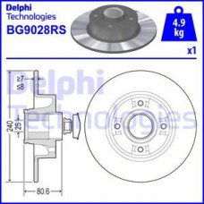 Delphi BG9028RS - DELPHI RENAULT гальмівний диск задній з підшипником Clio III.Megane I.II. Nissan Note