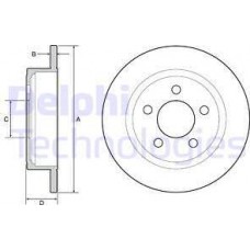 Delphi BG4648 - DELPHI CHRYSLER гальмівний диск задн.Jeep Cherokee.Voyager III.Dodge Caravan 95-