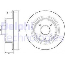 Delphi BG4666C - DELPHI NISSAN диск гальмівний задній лакированный! Cube.Tiida 07-