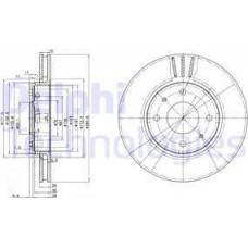 Delphi BG3501C - DELPHI MITSUBISHI диск гальмівний  передн.Volvo S40.Carisma 98-