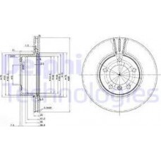 Delphi BG3043 - DELPHI BMW диск гальмівний перед. вентил. 5-serie E39