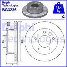 Delphi BG3236 - DELPHI DB диск гальмівний перед. вентил. Sprinter. VW LT28-46 96-