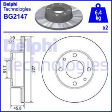 Delphi BG2147 - DELPHI FIAT диск гальмівний передн.Fiorino.Uno.Polonez.Seat Ibiza.Terra