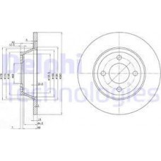 Delphi BG2783 - DELPHI AUDI диск гальмівний передній 80 1.6-2.0 91-