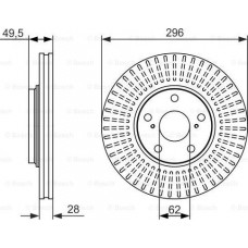 BOSCH 0986479664 - BOSCH TOYOTA диск гальмівний перед. вентил. Camry 01-