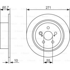 BOSCH 0986479613 - BOSCH диск гальм. задн. TOYOTA Avensis 97-2003