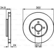 BOSCH 0986479048 - BOSCH FORD Диск гальм передн. Mondeo III 1.8 2.0 2.0TDCI 00-