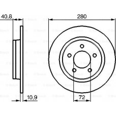 BOSCH 0986479181 - BOSCH диск гальм. задн.Mazda 3-5 1.8-2.0-2.3