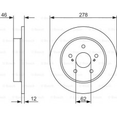 BOSCH 0986479752 - BOSCH диск гальм. задн. SUZUKI KIZASHI 10-