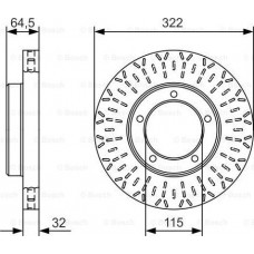 BOSCH 0986479A64 - Диск гальмівний TOYOTA  Land Cruiser J100. J105 322мм F 4.2-4.7 98>>