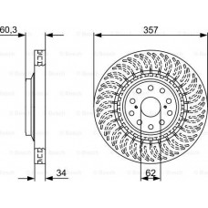 BOSCH 0986479V64 - BOSCH диск гальм. передн. прав. LEXUS LS 06-