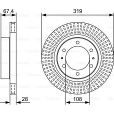 BOSCH 0986479W47 - Диск гальмівний TOYOTA Hilux-Fortuner F 2.4-2.7 04>> - кратн. 1 шт