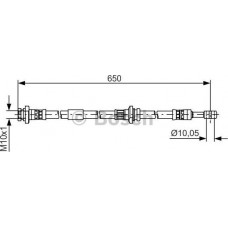 BOSCH 1987481476 - BOSCH шланг гальмівний задн. прав. NISSAN Primera