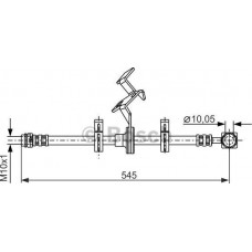 BOSCH 1987481077 - BOSCH DB шланг гальмівний передн. лів.ML W163 -05