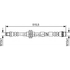 BOSCH 1987481733 - BOSCH гальмівний шланг передн. CITAN 415