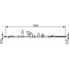 BOSCH 1987482443 - BOSCH TOYOTA трос ручного гальма прав. YARIS - VIOS седан 1.3 06-