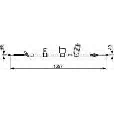 BOSCH 1987482628 - BOSCH NISSAN трос ручного гальма задн.прав.X-Trail 07-.Renault koleos