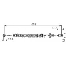 BOSCH 1987482002 - BOSCH трос ручного гальма передн.FIAT Ducato.CITROEN JumperPEUGEOT Boxer