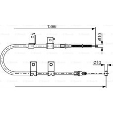 BOSCH 1987482083 - Трос гальмівний DAEWOO-CHEVROLET Kalos all RH03-06--Aveo all RH 03-06-