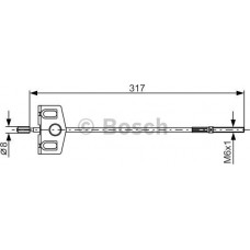 BOSCH 1987482342 - BOSCH NISSAN трос ручн.гальма передн. X-TRAIL 07-