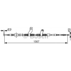 BOSCH 1987482354 - BOSCH CHEVROLET трос гальмівний прав. Lacetti.Nubira 03-