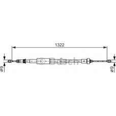 BOSCH 1987482385 - BOSCH  RENAULT трос ручного гальма лів.Clio 05-