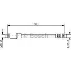 BOSCH 1987476171 - BOSCH AUDI гальмівний шланг передній А4 04-