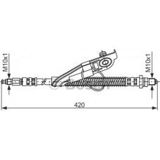 BOSCH 1987476816 - BOSCH  FORD шланг гальмівний передн. лів. Fiesta 95-