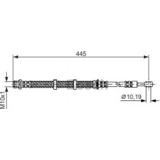 BOSCH 1987476354 - BOSCH LANDROVER гальмівний шланг передн. Freelander 98-