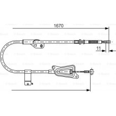 BOSCH 1987477943 - BOSCH трос ручного гальм. прав. NISSAN ALMERA TINO -06