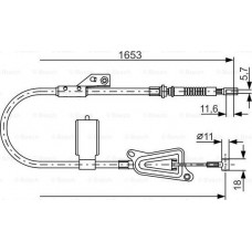 BOSCH 1987477915 - BOSCH NISSAN трос ручного гальма лів.Almera 01- ABS