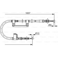 BOSCH 1987477502 - BOSCH MAZDA трос ручного гальма лів.626 92-