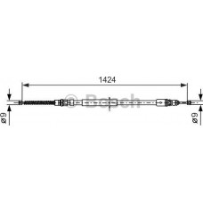 BOSCH 1987477665 - BOSCH трос ручного гальма задн. прав. Trafic