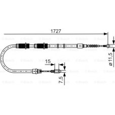 BOSCH 1987477259 - BOSCH  AUDI трос ручного гальма A4 QUATRO 00- 1722 1555