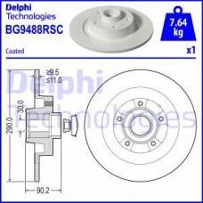 Delphi BG9488RSC - DELPHI диск гальм. задній RENAULT GRAND SCENIC IV 16- підшипник  кільце ABS