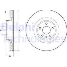 Delphi BG9173C - DELPHI AUDI диск гальмівний передній 345 мм A6 Allroad 14-