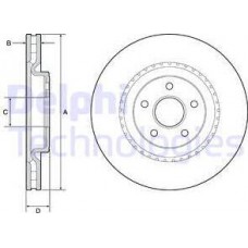 Delphi BG9213C - DELPHI JEEP гальмівний диск передній GRAND CHEROKEE IV