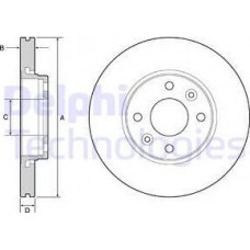 Delphi BG4459C - DELPHI RENAULT диск гальмівний передн.Kangoo 08-