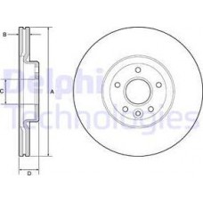 Delphi BG4056C - DELPHI диск гальмівний передн. FORD KUGA II 2.0 13-