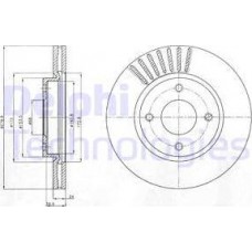 Delphi BG4337 - DELPHI NISSAN диск гальмівний передн.Tiida